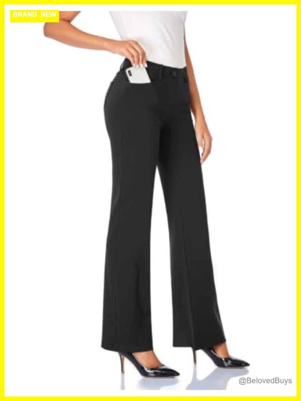 Women's Stretchy Bootcut Dress Pants 4-Way Stretch Ponte Office Work Slacks